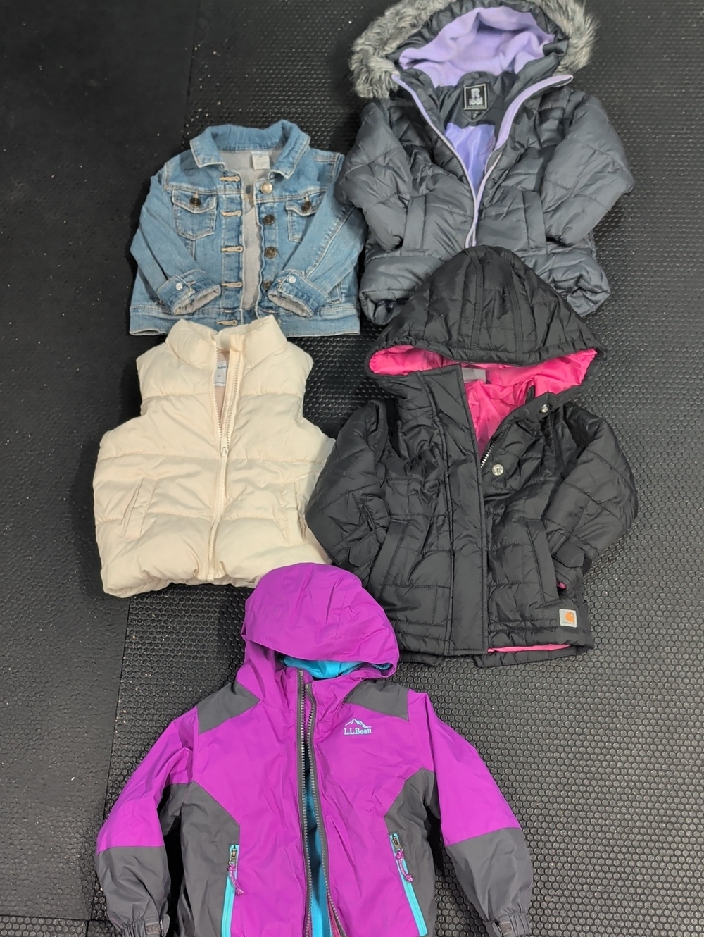 L.L. Bean Purple and Gray Toddler Girls Winter Jacket Lot